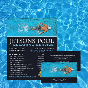 Tarjeta De Visita Nadadora Masculina, Limpiador De Piscina