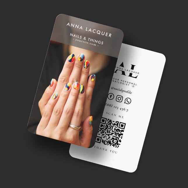 Tarjeta De Visita Nail Art Beauty Salon Manicure Specialist QR Code (Subido por el creador)