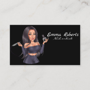 Tarjeta De Visita Nail Artist Black Business Card