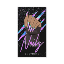 Nail Artist Holographic Modern Glam Business Card
