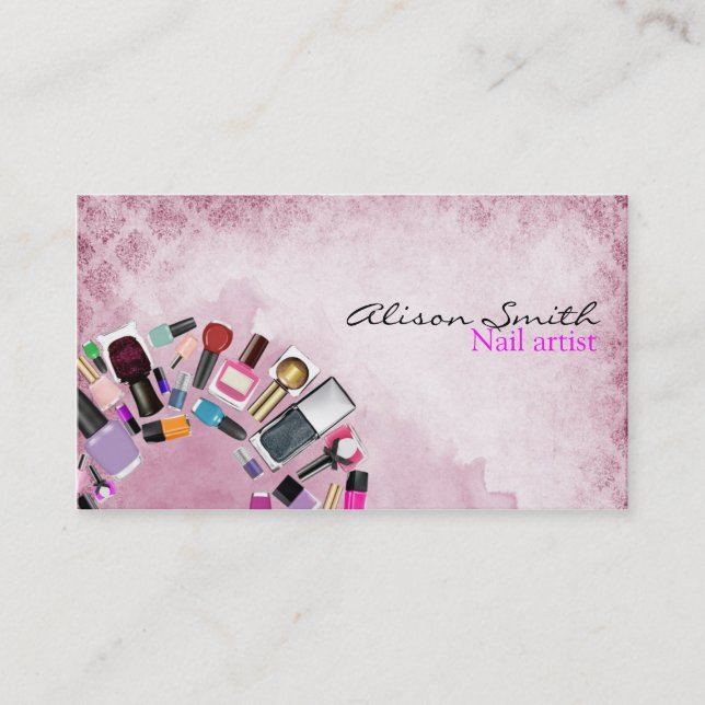 Tarjeta De Visita Nail Artist / Nail Polish circle (Anverso)
