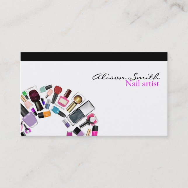 Tarjeta De Visita Nail Artist / Nail Polish circle (Anverso)