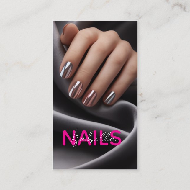 Tarjeta De Visita Nail Artist Photo Business Card (Anverso)