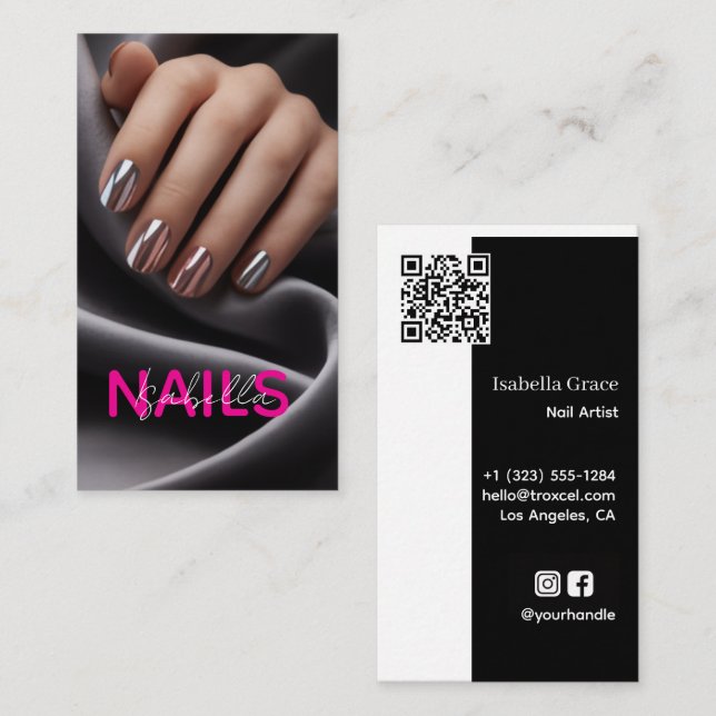 Tarjeta De Visita Nail Artist Photo Business Card (Anverso / Reverso)