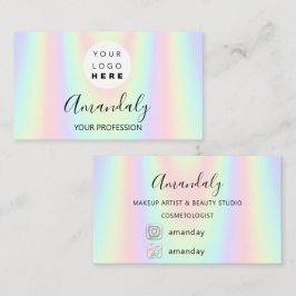 Tarjeta De Visita Nail Makeup Artilogo Holograph Mermaid FBINSTA