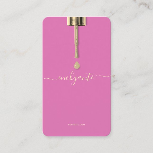 TARJETA DE VISITA NAIL MODERNO POLACO BELLEZA DE NAIL SALON PINK (Anverso)