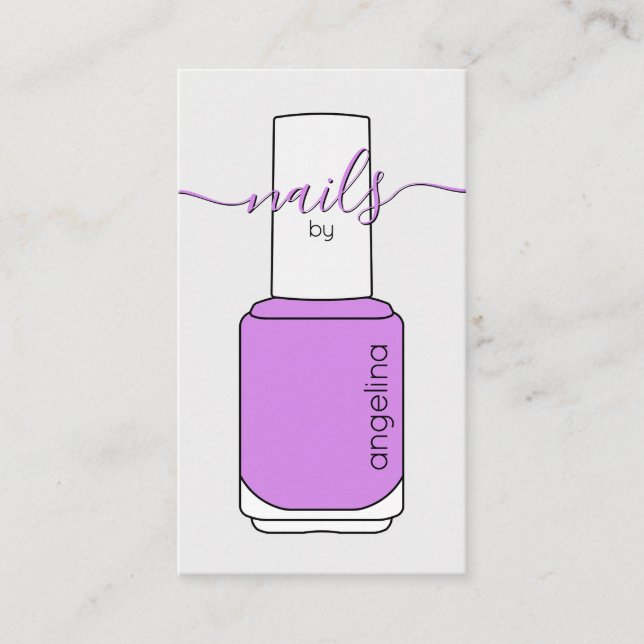 Tarjeta De Visita Nail Polaco Bottle Purple (Anverso)