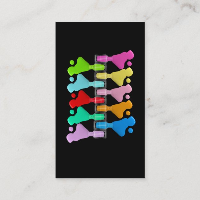 Tarjeta De Visita Nail Polaco Tubos Forman Técnico De Uñas (Anverso)