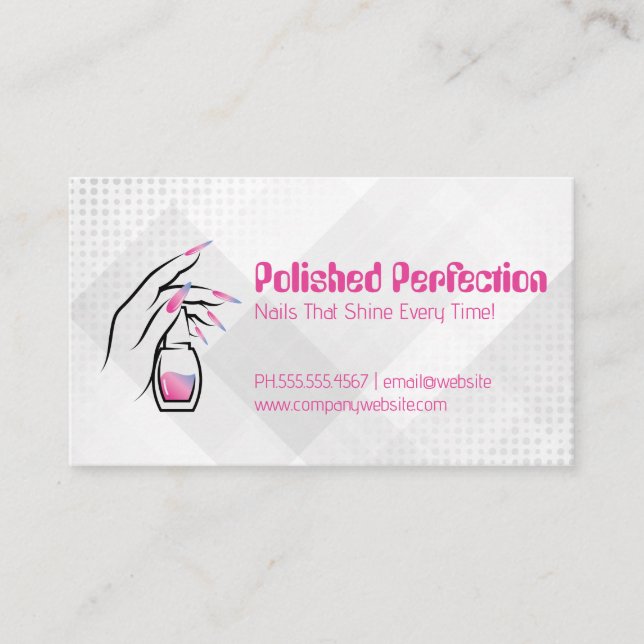 Tarjeta De Visita Nail Polaco y Manicura (Anverso)