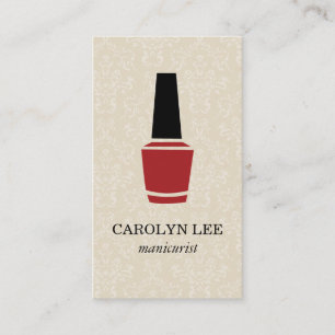 Tarjeta De Visita Nail Poland Elegant Damask