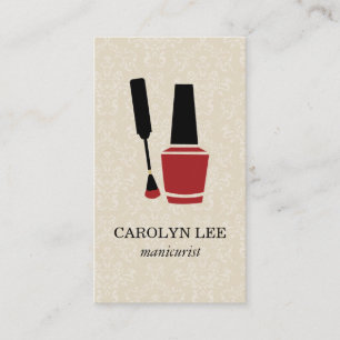 Tarjeta De Visita Nail Poland Elegant Damask