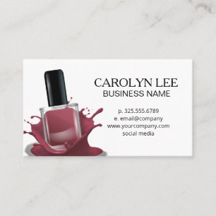 Tarjeta De Visita Nail Poland Splash   Red profunda