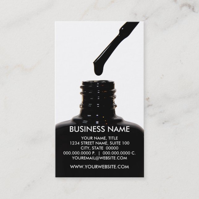 Tarjeta De Visita Nail Poland Transparent BG Business Cards (Anverso)