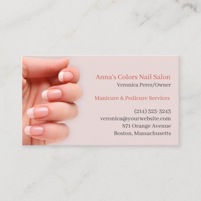 Tarjeta de visita Nail Salon (Anverso)