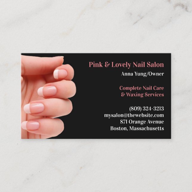 Tarjeta de visita Nail Salon (Anverso)