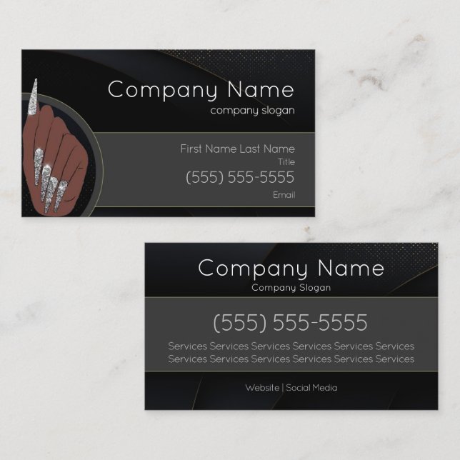 Tarjeta de visita Nail Salon (Anverso / Reverso)