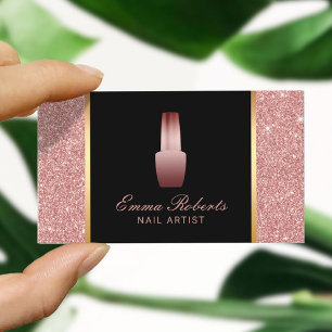 Tarjeta De Visita Nail Salon Artista polaco de maquillaje Rosa Purpu