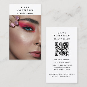 Tarjeta De Visita Nail Salon Makeup Artista Foto Código QR