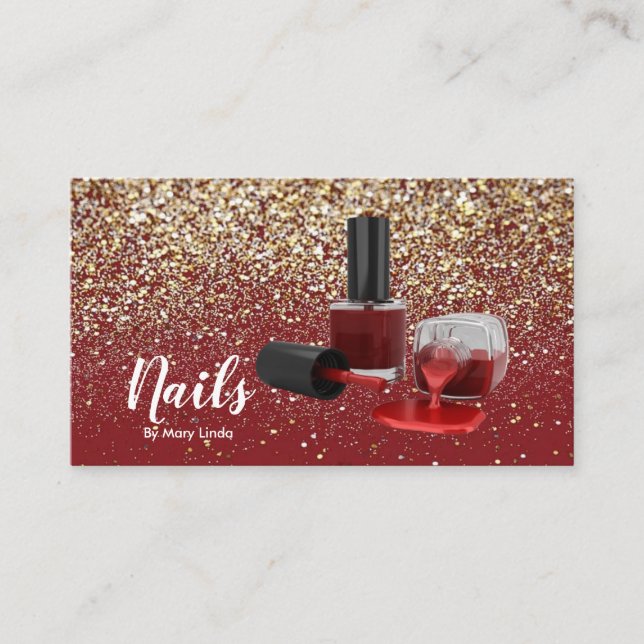 Tarjeta De Visita Nail Salon Modern Nail Technician (Anverso)