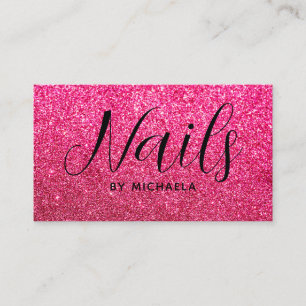 Tarjeta De Visita Nail Salon Moderno Hot Pink Business Card