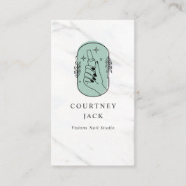 Tarjeta De Visita Nail Salon Nail Elegante Manicurista Marble de luj