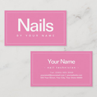 Tarjeta De Visita Nail Salon Nail Technician Plain Minimal Business