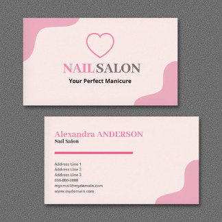 Tarjeta De Visita Nail Salon - Pink