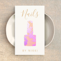 Nail Salon Purpurina Rosa Manicurista Square Busin