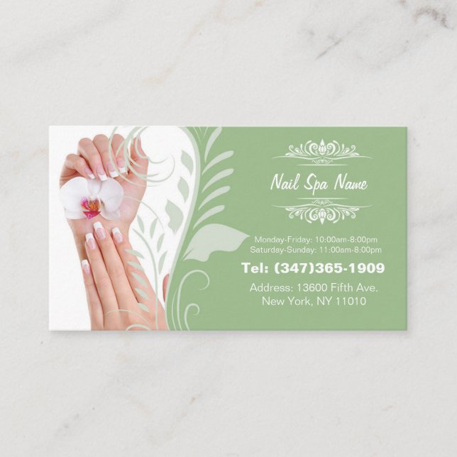 Tarjeta De Visita Nail Spa business cards (Anverso)
