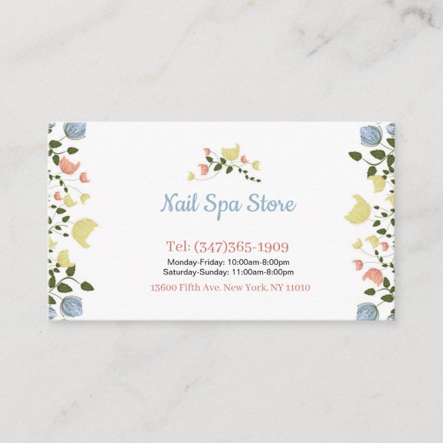 Tarjeta De Visita Nail Spa Business Cards (Anverso)