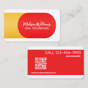 Tarjeta De Visita Nail Tech con clic para hablar QR