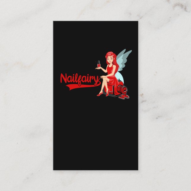 Tarjeta De Visita Nail Tech Fairy Cosmetics Nail Techniuri Manicuri (Anverso)