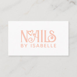 Tarjeta De Visita Nail Tech Nail Art Pink Logo