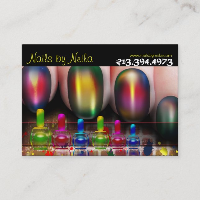 Tarjeta De Visita Nail Tech Nail Artista Nail Salon Business Card (Anverso)