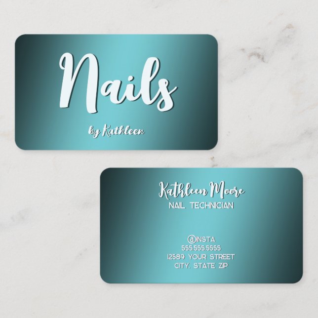 Tarjeta De Visita Nail Technician (Anverso / Reverso)