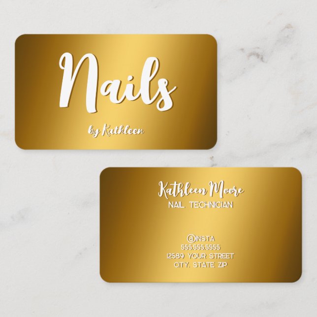 Tarjeta De Visita Nail Technician (Anverso / Reverso)