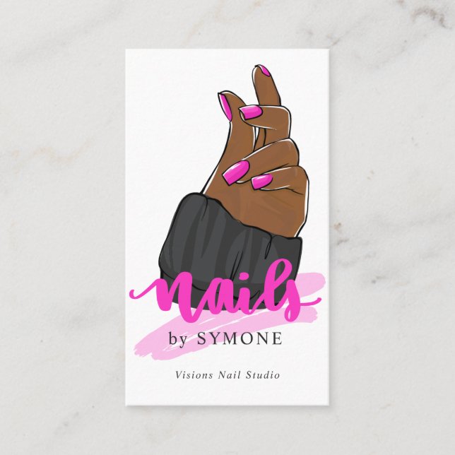 Tarjeta De Visita Nail Technician | Artista de uñas | Nails Salon St (Anverso)