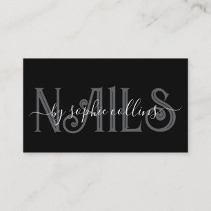 Tarjeta De Visita Nail Technician Nail Art Black