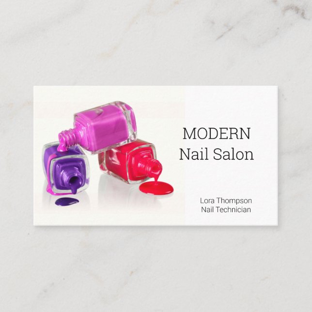 Tarjeta De Visita Nail Technician Nail Poland Business Card (Anverso)