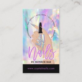 Tarjeta De Visita Nail Technician Nail Salon Holographic Business C