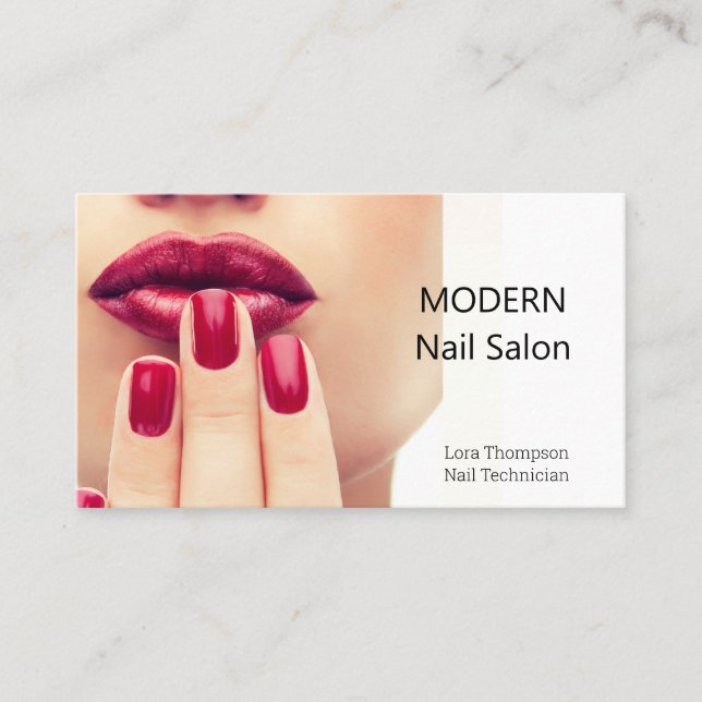 Tarjeta De Visita Nail Technician Nails Photo Business Card (Anverso)