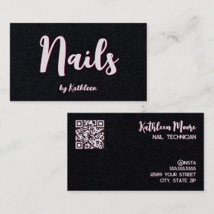 Tarjeta De Visita Nail Technician Premium QR Link To Chat