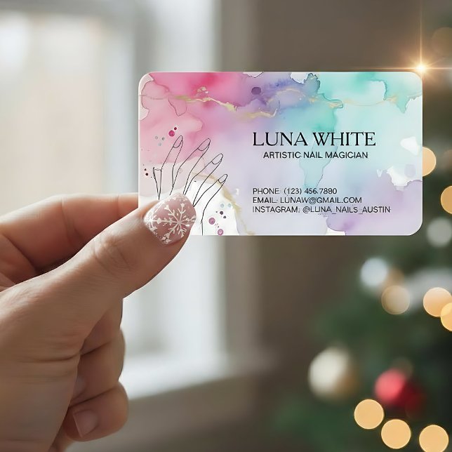 Tarjeta De Visita 💅🏻 Nail Technician QR (Nail Tech Custom QR Business Card)