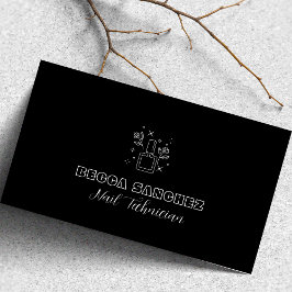 Tarjeta De Visita Nail Technician Simple Minimal Business Card