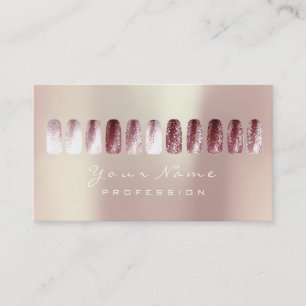 Tarjeta De Visita Nails Art Beauty Studio Purpurina Red BeanPearly