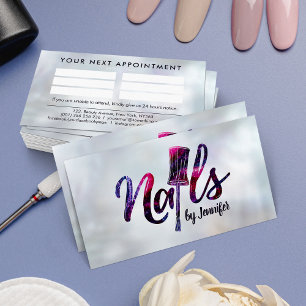 Tarjeta De Visita Nails by - Logo de texto Purpurina de dibujo Nail