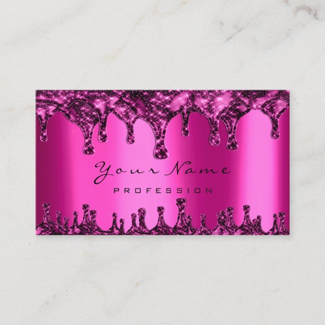 Tarjeta De Visita Nails Epilation Depilation Pink Fuchsia Neon (Anverso)
