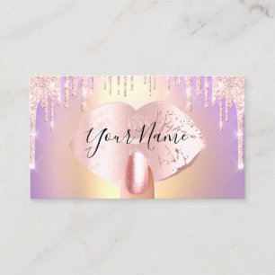 Tarjeta De Visita Nails Manicure Makeup Artist Rosa Lips Ombre