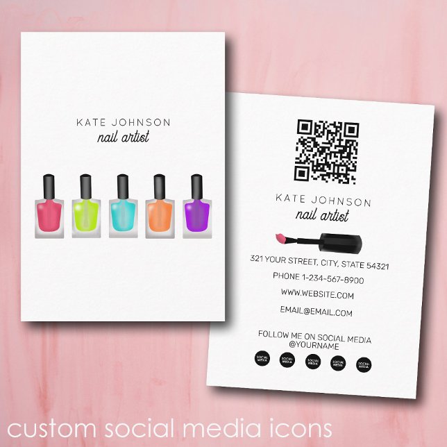 Tarjeta De Visita Nails Manicure Pedicure Beauty Nail Artist Modern (Nails Manicure Pedicure Beauty Nail Artist Modern Business Card)