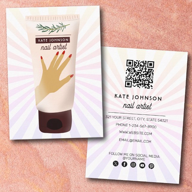 Tarjeta De Visita Nails Manicure Pedicure Beauty Nail Artist Unique (Nails Manicure Pedicure Beauty Nail Artist Unique Business Card)